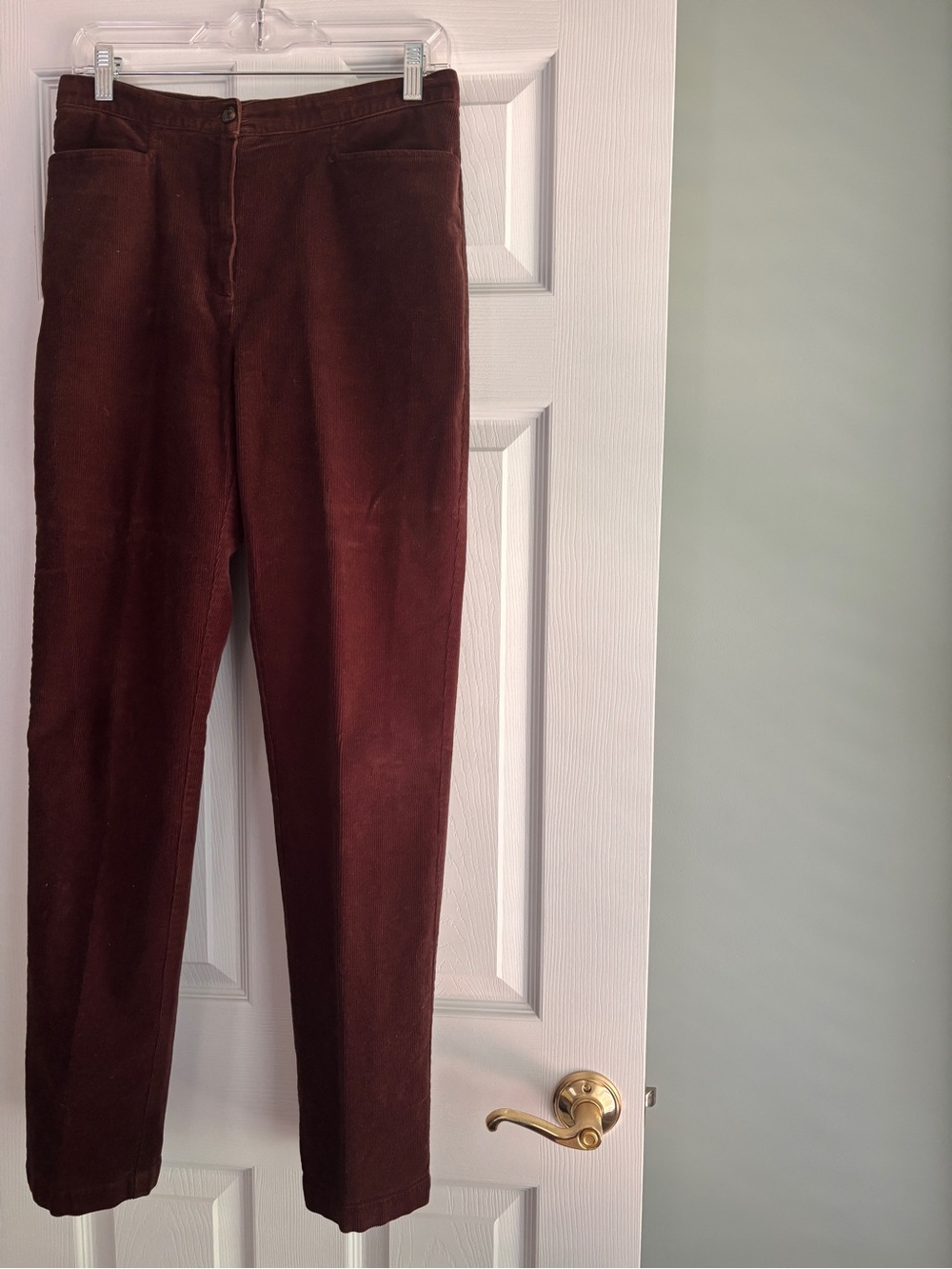 Women's Straight-Leg Corduroy Pants in Deep Brown Size 6 - Picture 2 of 5